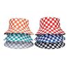 Neue Mode Karierter Bob Hut Fischerhut Damen Herren Wendbar Reise Strand Angeln Kappe Streetwear Hip Hop Hüte