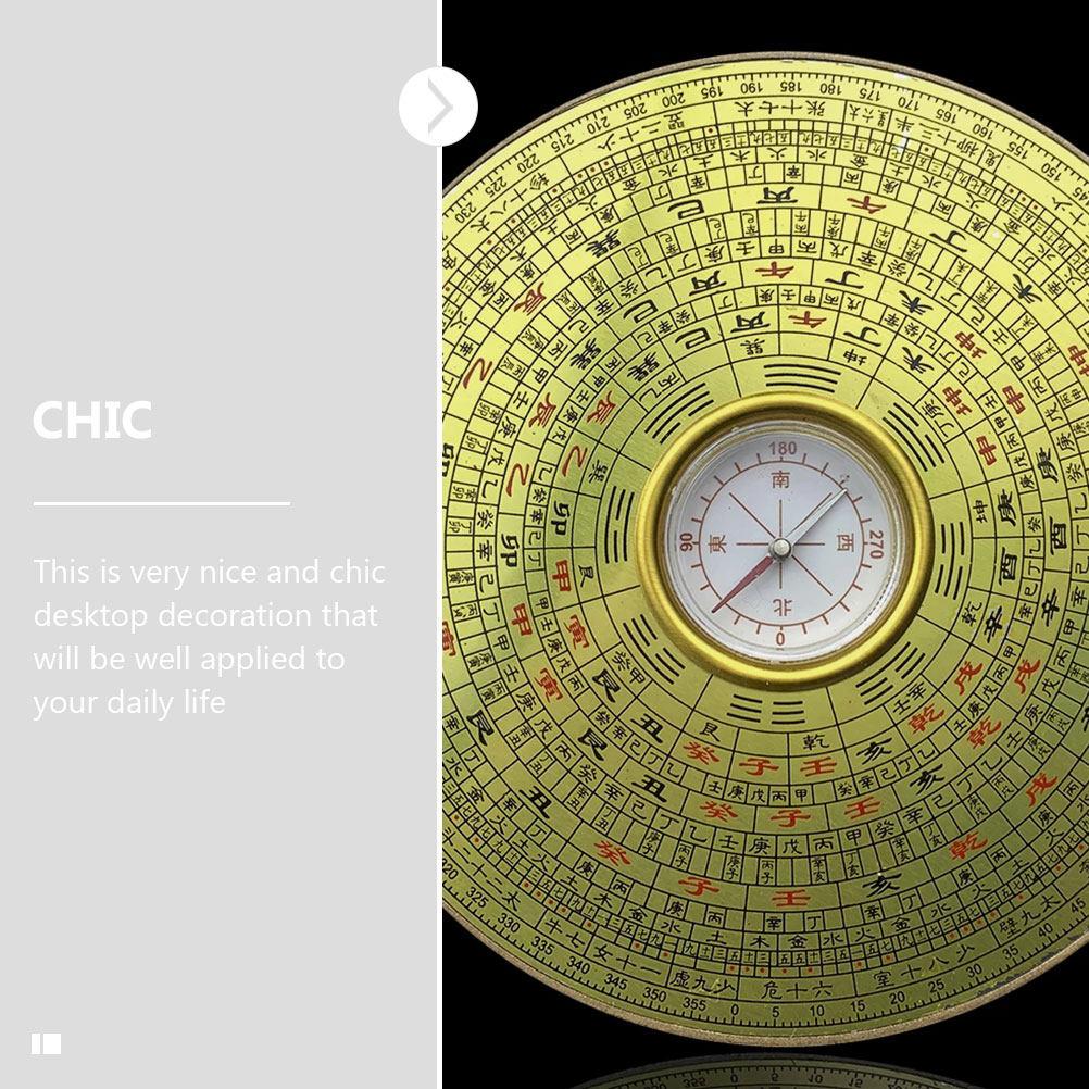 Decorative Chinese Ancient Compass with Fine Workmanship Alloy Material for Indoor Outdoor Use Vintage Style Direction Tool Chic