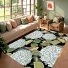 Moody Dark Blue Floral Oil Painting Area Rug Non-Slip Floor Mat for Living Room Bedroom Elegant Moody Home Decor