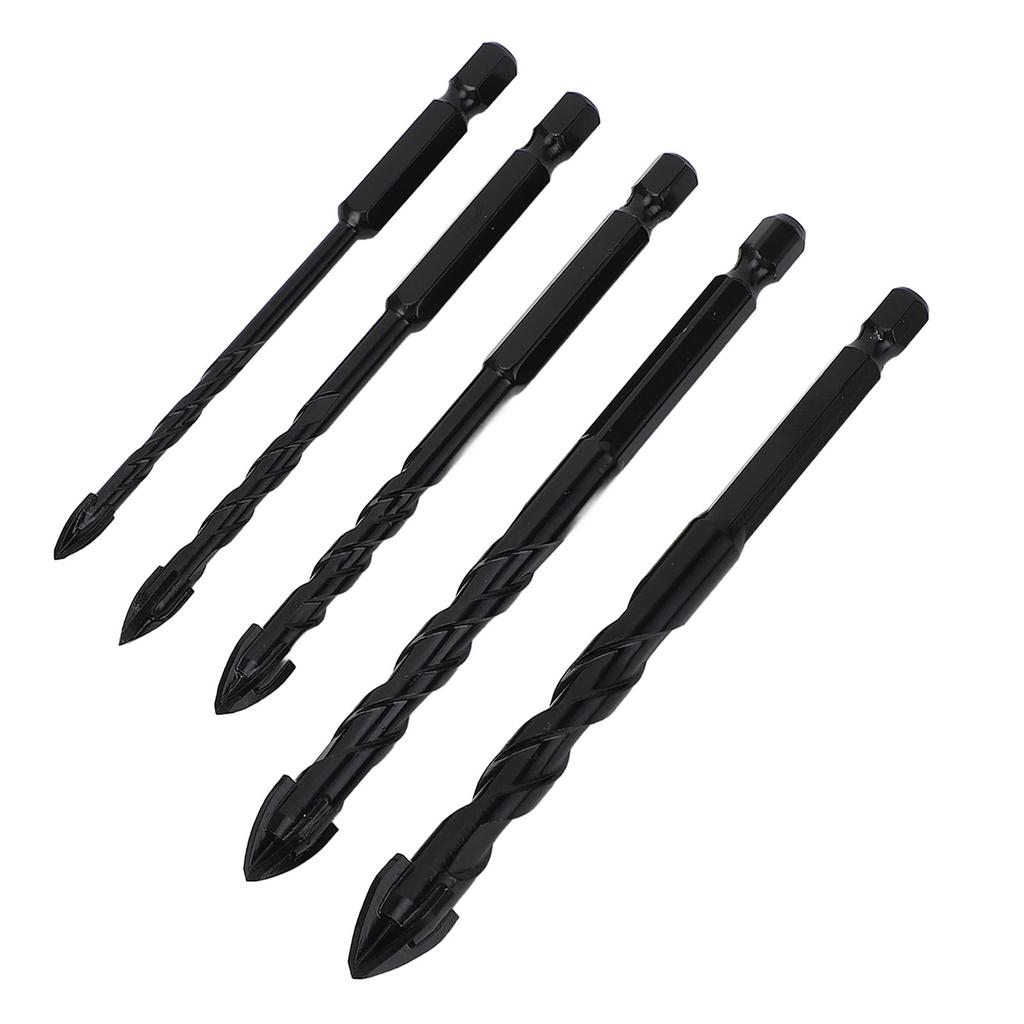 5PCS Set Masonry Drill Bits Cemented Carbide 1/4 Inch Hex Shank Professional Concrete Drill Bits