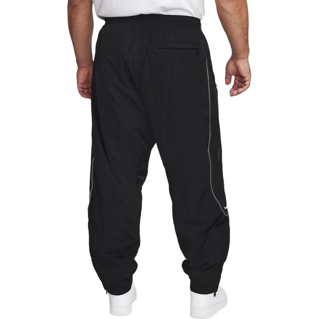 Nike Solo Swoosh Men's Woven Water Repellent Track Pants Black White FB8620-010