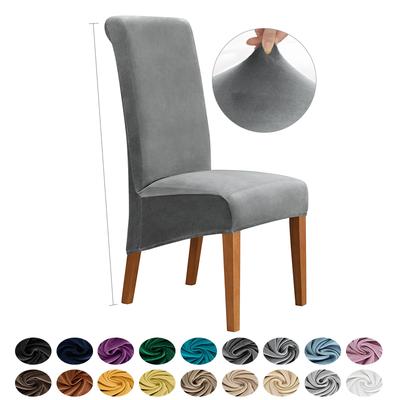 Samt-Stuhlbezug, Stretch-Esszimmerstuhlbezug, Winterwarmer Stuhlbezug mit hoher Rückenlehne, Waschbar, Für Küche, Zuhause, Hotel, Hochzeit, 1 Stück