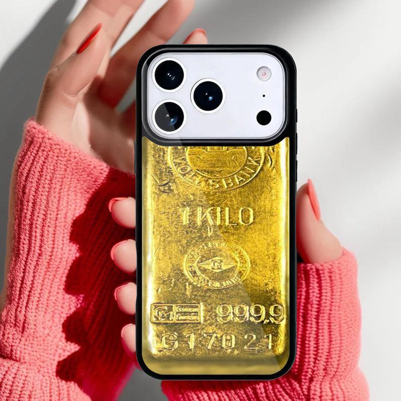 Switzerland Fine Gold Phone Case for iPhone 17 Air 16e 15 14 13 Pro Max Back Cover for 12 11 Pro Coque