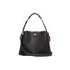 Willow Split Cow Leather Portable Crossbody Bag , Shoulder Bag Large Women's Black (Unisex) Shoulder Bags C2621 B4BK