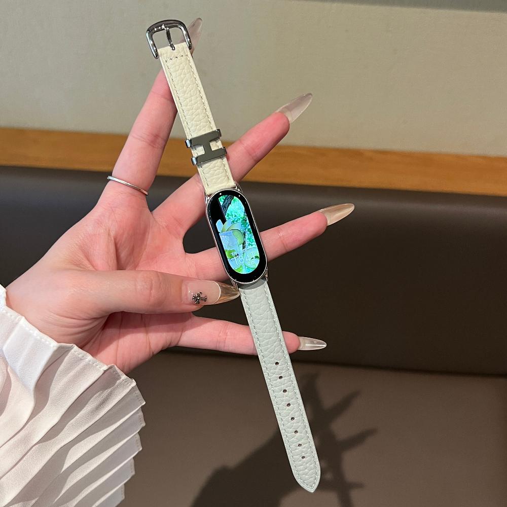 For Xiaomi Smart Band 10 Leather Watch Band Mi 9Pro New Design H Buckle Strap For Huawei Band 8/Fit4/Fit3 Cattle Hide Band Xiaomi Accessories