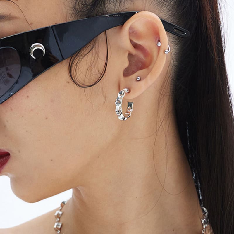 NIMBUS SHINE STAR HOOP EARRINGS (S)