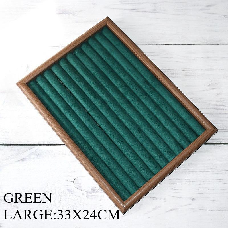 Solid Wood Ring Storage Tray Walnut Wood Counter Ring and Earring Display Tray Shop Home Bracelet Earring Display Pallet
