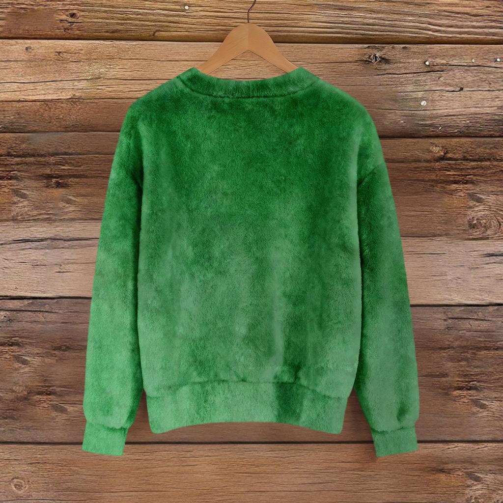 Damen Fleece-Hoodie Langarm Rundhals Lässig Bequem Locker geschnitten Leicht Damen-Hoodie