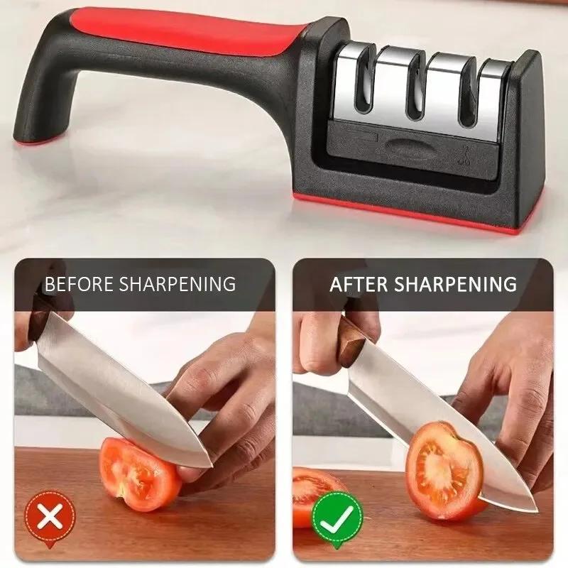 4-stage Knife Sharpener Camping Professional Sharpening Tools Diamond Coated Kitchen Blade Knives Accessories Dining Bar Home