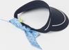 [Viva Heart] Women's Golf Hat, Patterned Ribbon Sun Visor, Adjustable Size, Navy