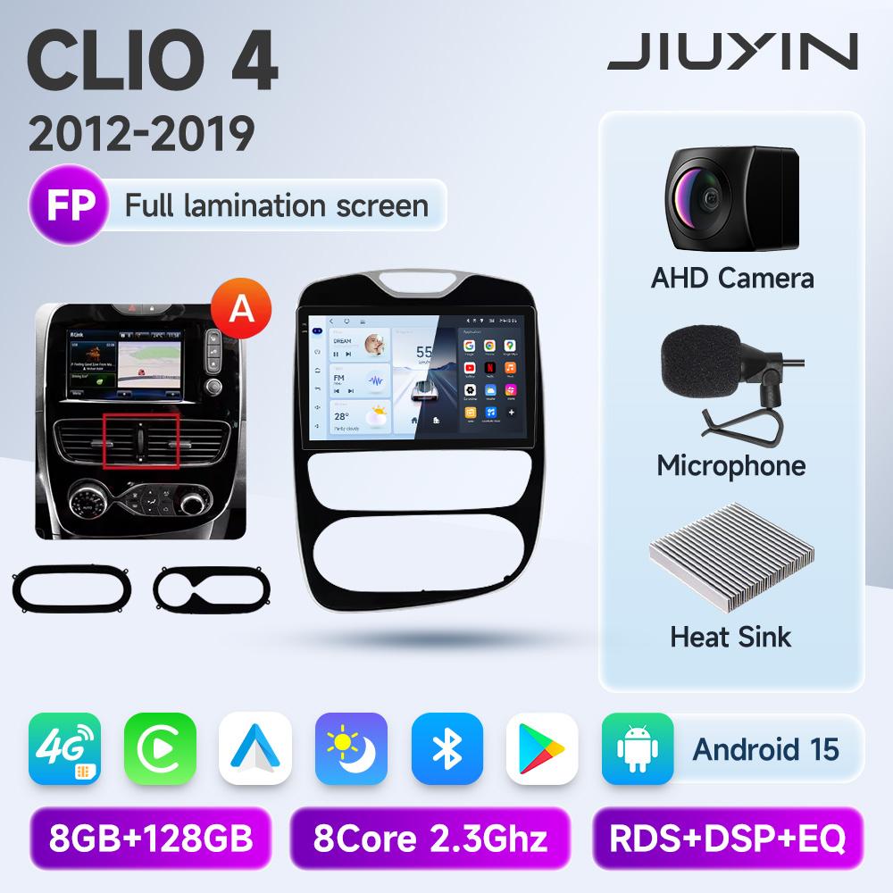 JIUYIN Android 15 Wireless CarPlay Auto Car Radio For Renault Clio 4 ZOE 2012-2019 Intelligent Systems DSP SWC RDS GPS FM BT