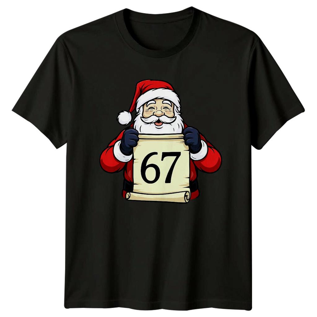 Six Seven 67th Birthday Santa Christmas Holidays Unisexs TShirt Unisexs Graphic Top
