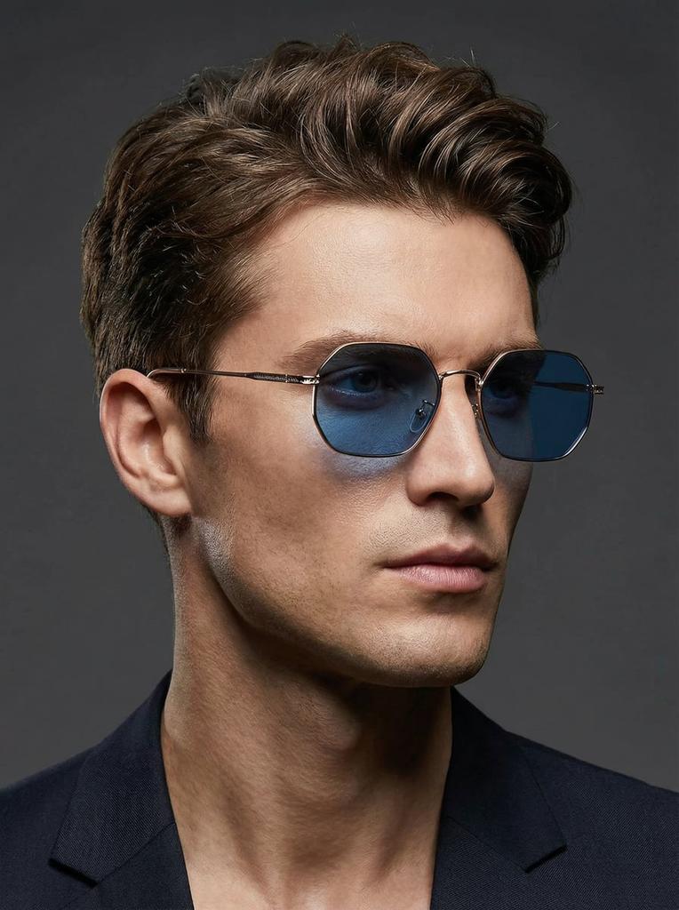 Ochelari de damă metalici cu ramă completă, poligonali, retro, eleganți, la modă, potriviți pentru naveta zilnică, activități în aer liber și vacanță