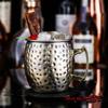 2 Pieces 530Ml 18 Ounces Moscow Mule Mug Stainless Steel Hammered Copper Plated Mojito Cup Bar Drinkware Beer Cocktail Glass