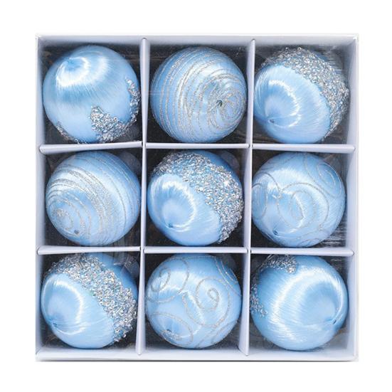9 Pcs 3.15 Inch Christmas Ball Ornaments Glitter Sequin Xmas Hanging Foam Ball Decorations for Wedding Party Holiday Home Office Decor
