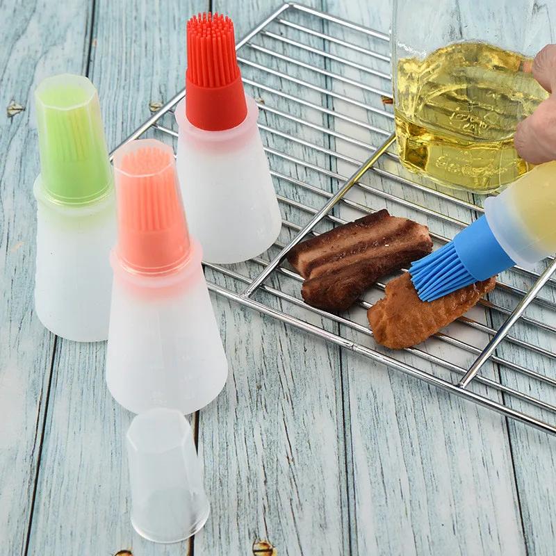 Baking Pancake Barbecue Camping Kitchen Gadgets Portable Oil Bottle Barbecue Brush Silicone Kitchen Cooking Tool