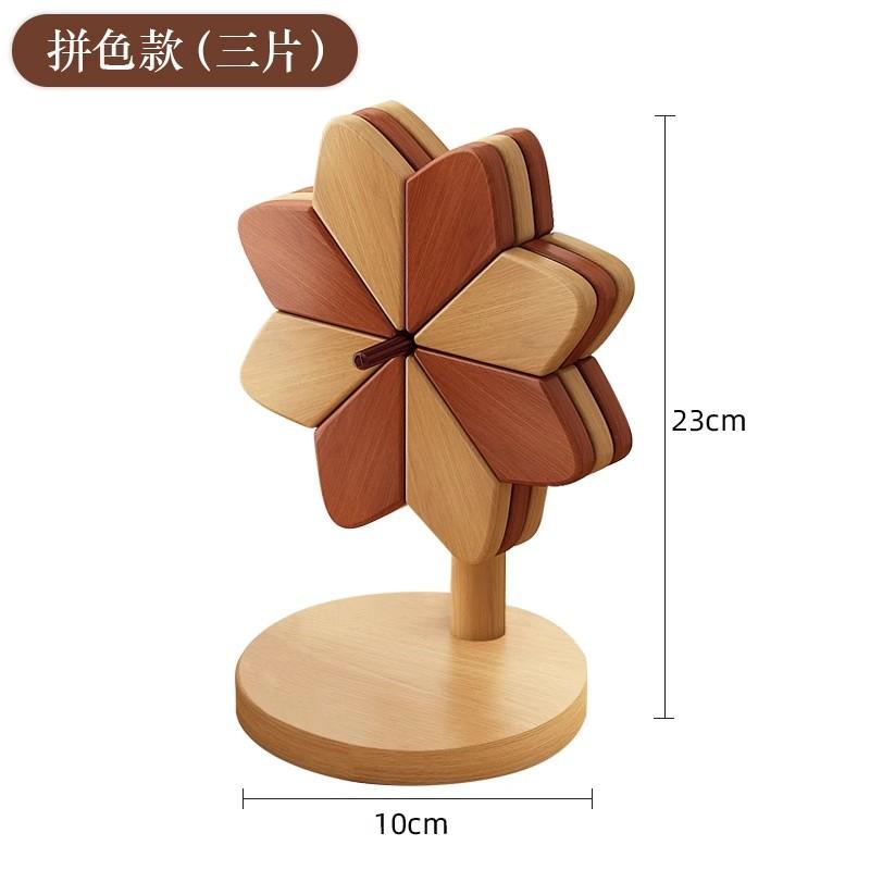 Windmill heat insulation pad, dining table decoration, creative home good, solid wood pot holder, foldable cup mat, bowl mat