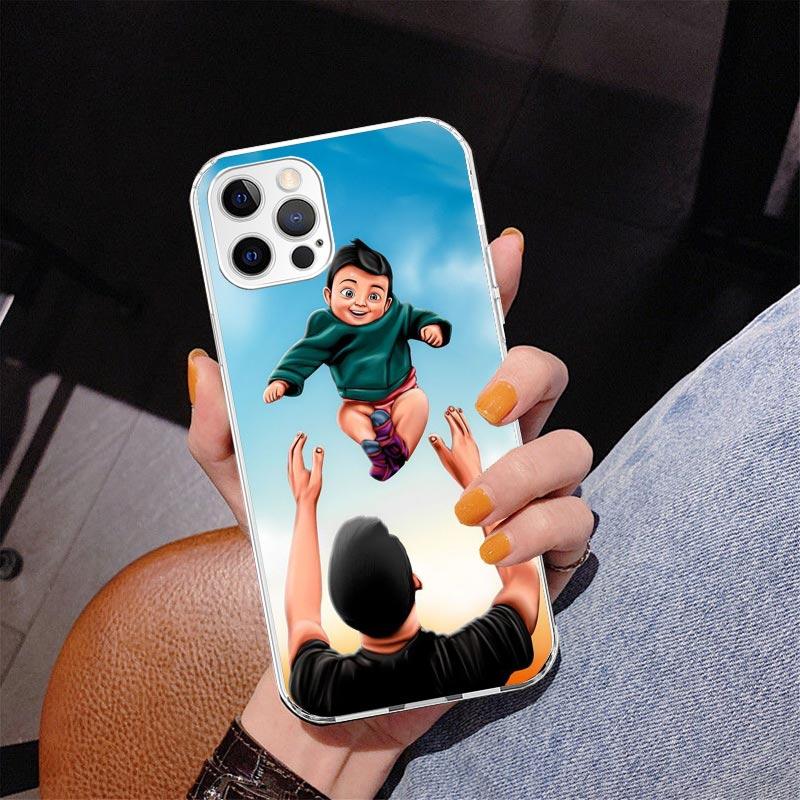 Dad And Baby Girl Boy Phone Case For iPhone 17 Air 16 Pro Max 16E 15 + 14 Plus 11 12 13 Mini 7 8 SE Gift Print Cover Fundas 17 A