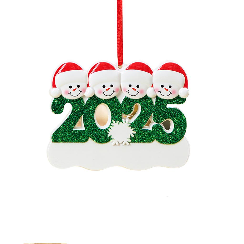 Personalisierte 2D Familienname Segnung Weihnachtsbaumschmuck Harzanhänger