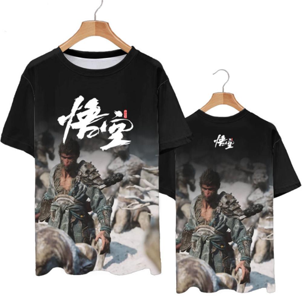 Hot Sale Rollenspellen Zwart Mythe Wukong Print T-shirt 3D Mode Mannen/Vrouwen Korte mouw T-shirt y2k Origineel heren T-shirt