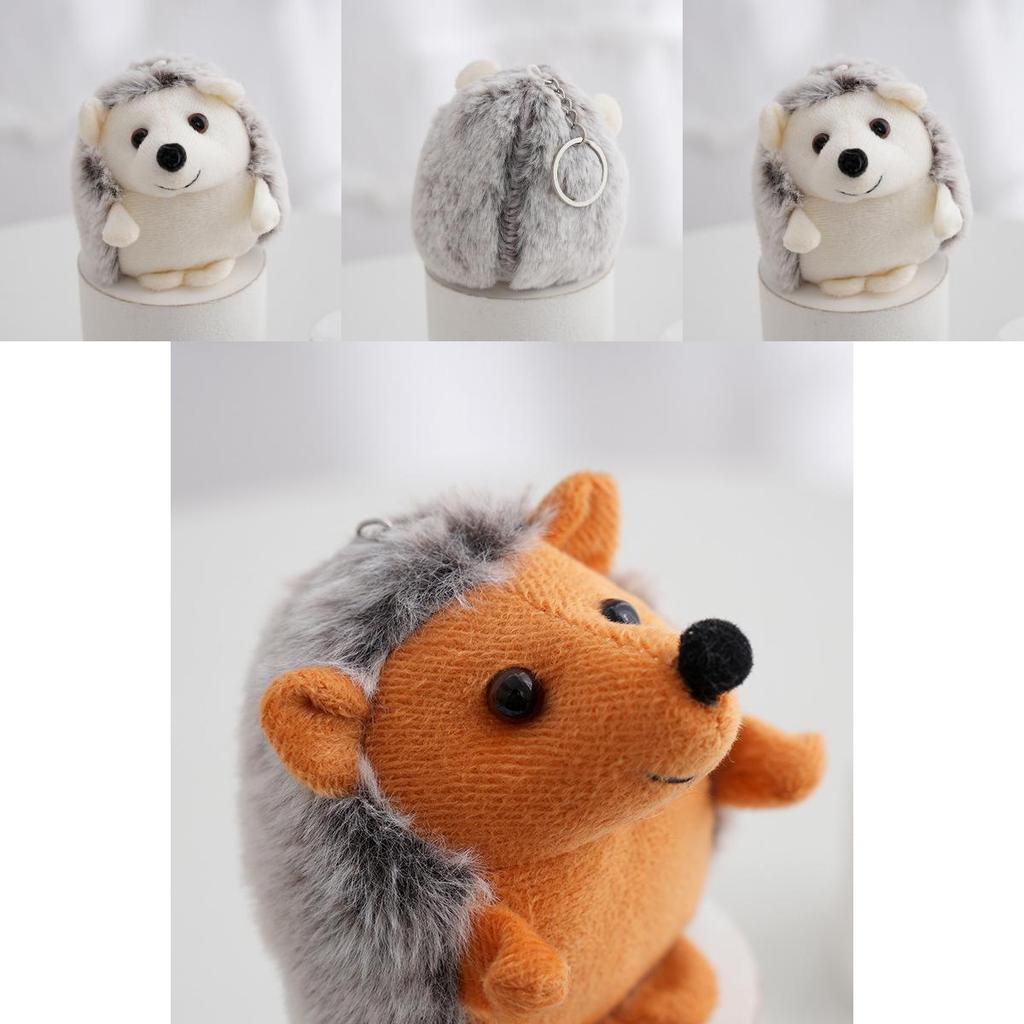 Adorabile Portachiavi Peluche Riccio Animale Morbido Imbottito Fascino per Zaino Carino