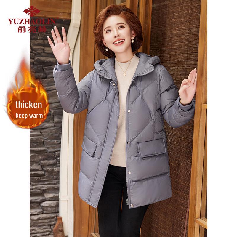 YUZHAOLIN Mid-Length Padded Jacket for Elderly Women XL