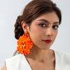 Sweet Fabric Flower Earrings Colorful Beach Drop Earrings Beautiful Floral Pendant Earrings  Women