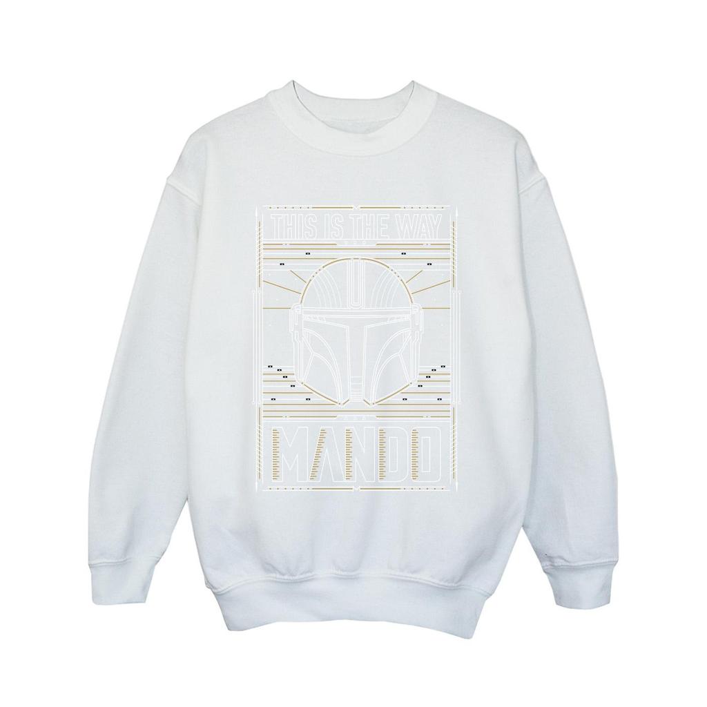 STAR WARS Girls The Mandalorian The Way Outline Helm Sweatshirt