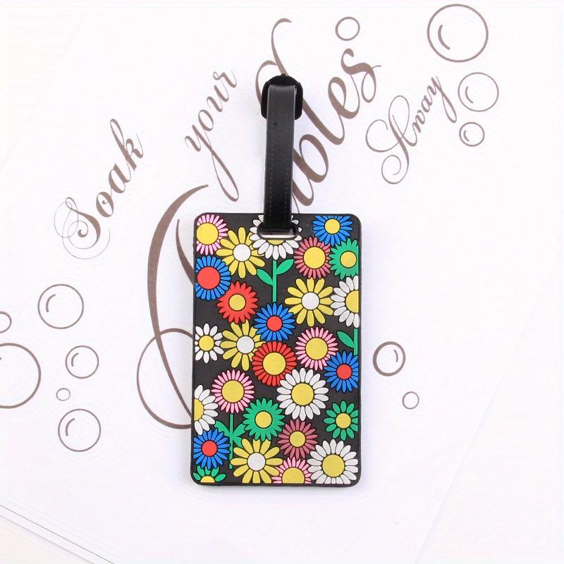 Puzzle Striped Printed Luggage Tag PVC Soft Silicone Card Holder Cartoon Boarding Pass Aircraft Luggage Tags Suitcase Label