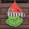 Appendi porta Grinch in legno - Decorazione Ghirlanda Mostro Verde di Natale