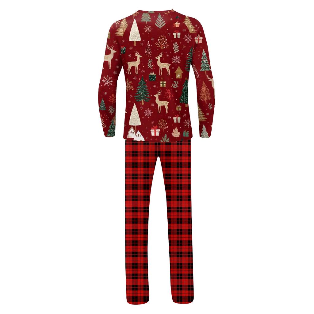 Christmas Prints Family Matching Long Sleeve Tops+Pants Set Family Matching Sets