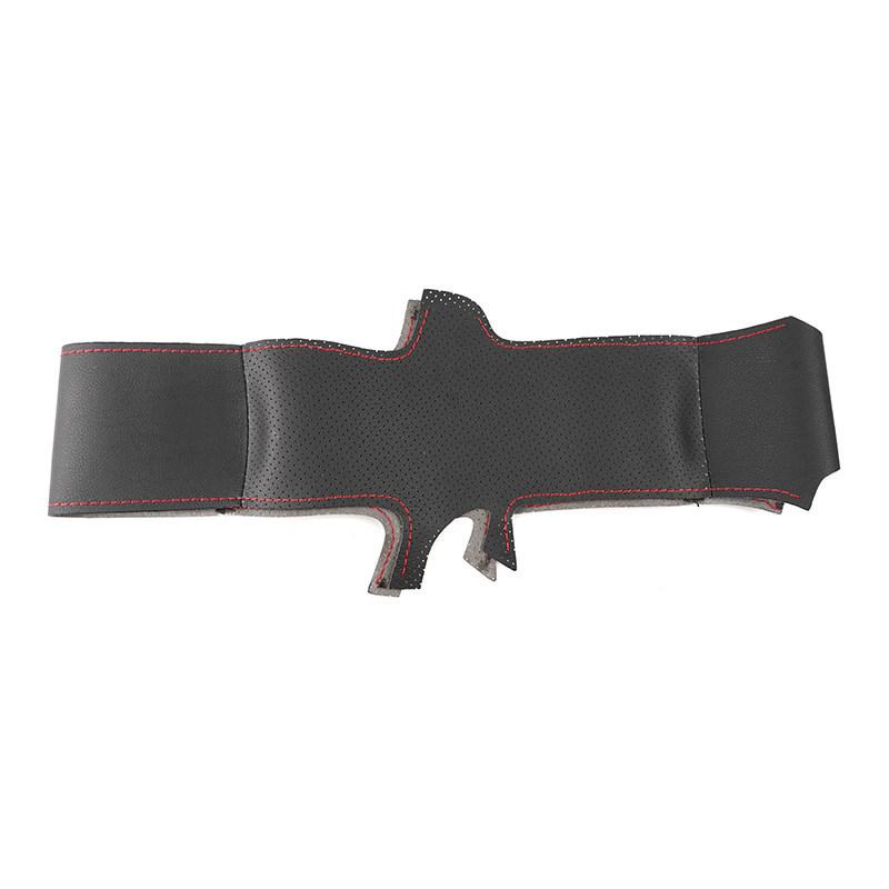 Black-red Perforated Microfiber Leather Car Steering Wheel Cover Trim For VW Golf 7 MK7 Jetta Passat B8 New Polo Tiguan Sharan