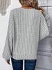 2025 Cozy European/American Autumn/Winter Batwing Sleeve Knitted Pullover: Casual Round Neck Long Sleeve Top