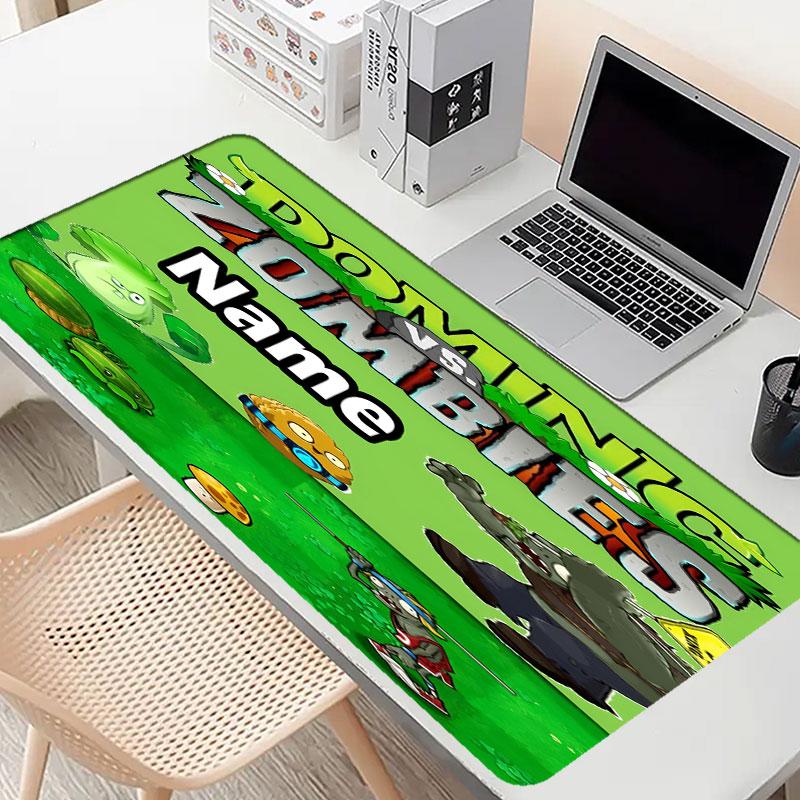 Custom Name Personalized Plants Vs. Zombies Pattern Mousepad, Laptop PC Desk Mat, Decorative Desk Mat for Home Keyboard Pad Gift