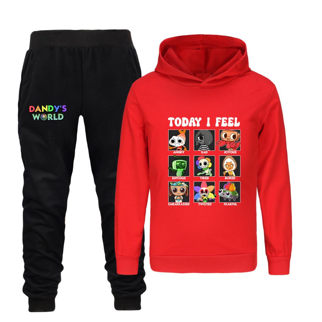 5405 Fashion Casual Kids Boys Girls Dandy World Printed Long Sleeves Hoodies Trousers Clothes Set