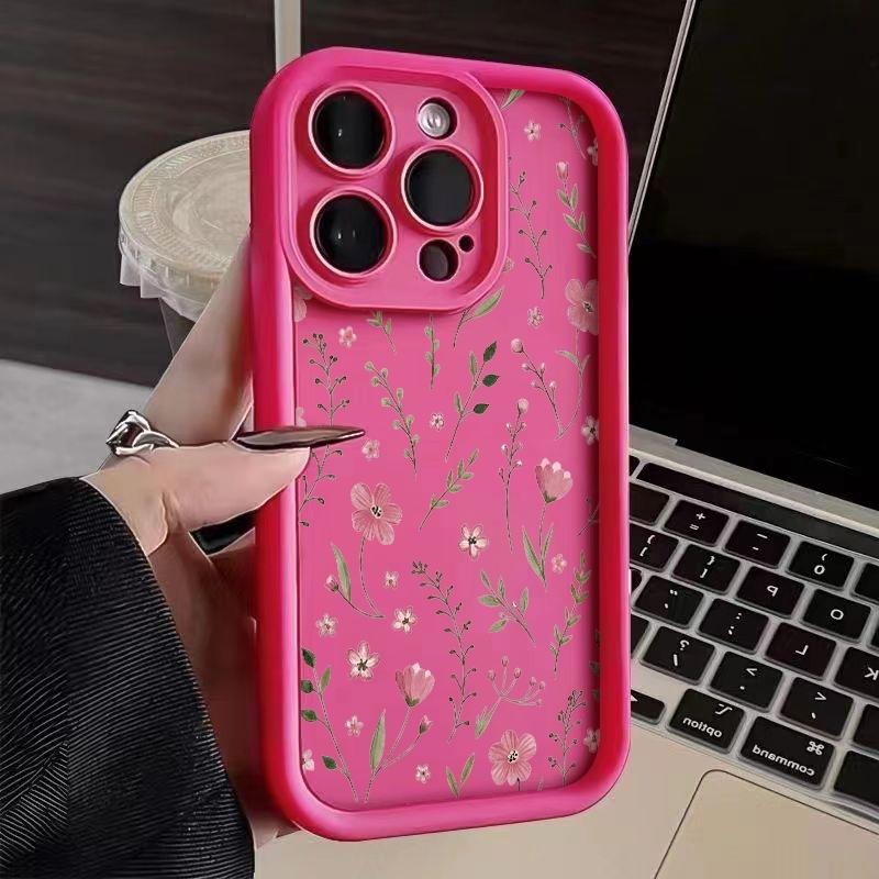 Phone Case Flower and Grass Patterns Print For iPhone 17 16 Pro Max 11 13 12 14 15 8 7 Plus XS XR X 16E 17E Shockproof TPU Cover