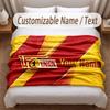 Union Berlin bedeckte Flanelldecke mit individuellem Namen und Text, weiche, warme Überwurfdecke für Schlafzimmer, Weihnachtsgeschenk
