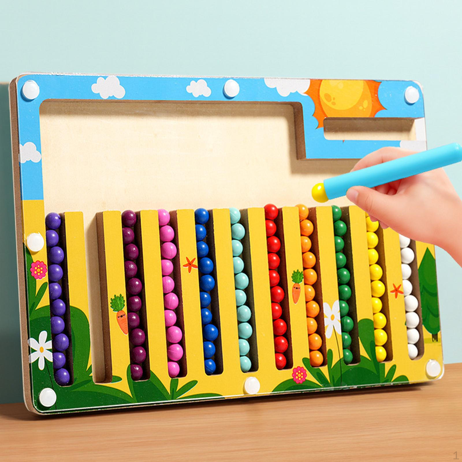 

Magnetic Color and Number Maze Wooden Toys Educational for 2+ Year Old Quiet