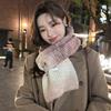 Rainbow knitted wool scarf women's winter new versatile wool scarf warm birthday gift
