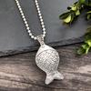 Vintage Thai silver long necklace flower pendant simple long sweater chain accessories women