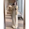 Ferret velvet wide-leg pants women's spring new high-waisted loose lazy velvet thickened small white pants