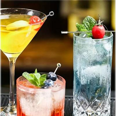 4 st Rostfria Cocktailpinnar Fruktpinnar Cocktailpinnar För Bar Pub Klubb Restaurang Och Hemmabruk Dryckesvarutillbehör