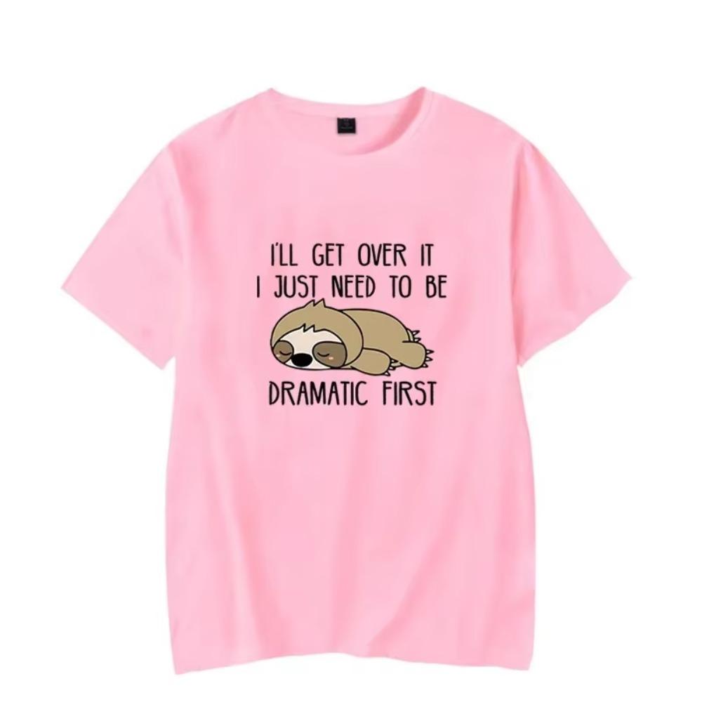 

Мужская футболка Я это переживу Футболка Смешная футболка Ленивый ленивец Графические футболки Оверсайз Мужская Женская футболка Мужские брендовые футболки XXXXXL розовый