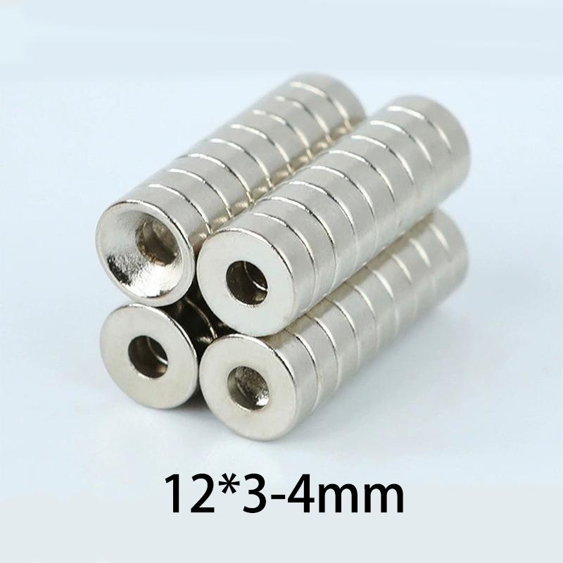

10pcs 12x3-4mm Round Magnets with Hole Disc Magnets for Refrigerator, Whiteboard, DIY & Industrial Use