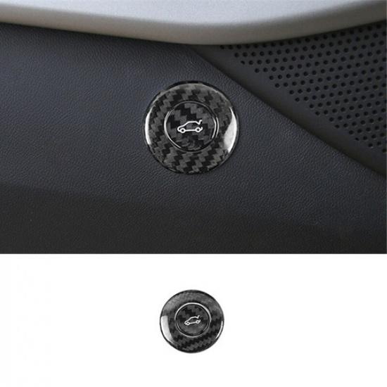 Real Carbon Fiber Car Rear Trunk Button Cover For Chevrolet Camaro 2016-