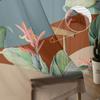 Boho Geometric Abstract Leaves Sheer Curtains For Living Room Kitchen Window Curtains Bedroom Tulle Voile Curtains