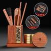 Wooden Coaster Set With Copper Inlay Heat-Resistant Tea Cup Trivet Kung Fu Ceremony Home Kitchen