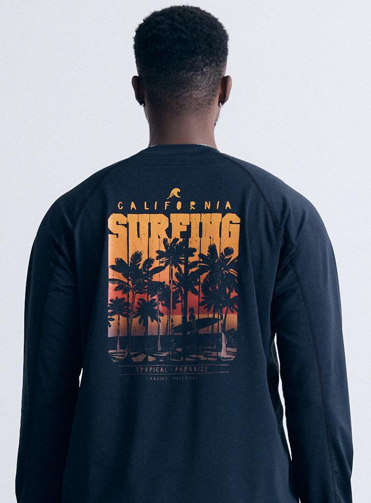 AIRIT Sunset Relax Fit Rash Guard Am1182 Bk