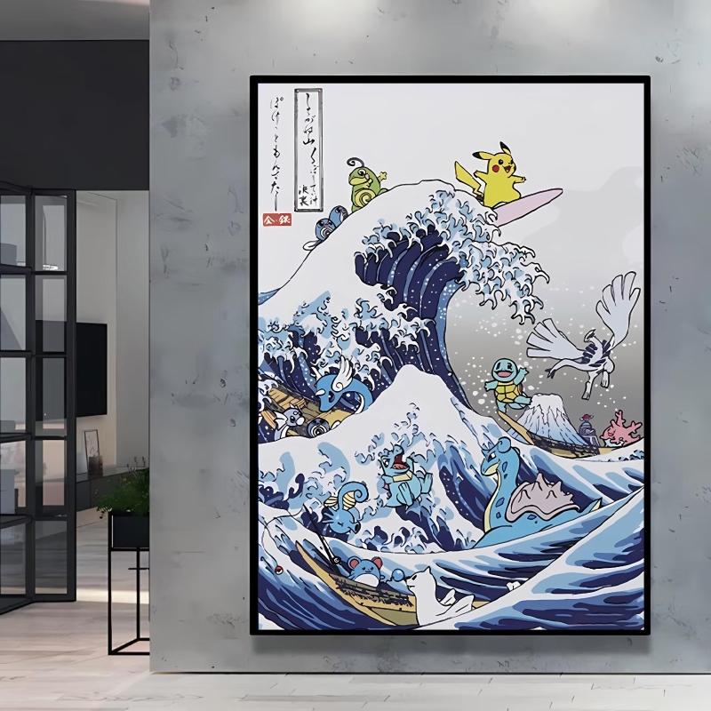 Poster and Painting  Mewtwo Charizard Christmas Gifts Home Room Picture Wall Art Classic Spray Printing Canvas Painting