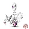 Colorful Heart Murano Glass Flower Travel Pink Charm Bead Components Copper Metal Compatible With Authentic Original Bracelet High Quality Fine